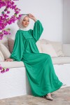 Balon Kol Fırfırlı Tesettür Elbise - ZÜMRÜT YEŞİLİ Balon Kol Fırfırlı Tesettür Elbise - ZÜMRÜT YEŞİLİ