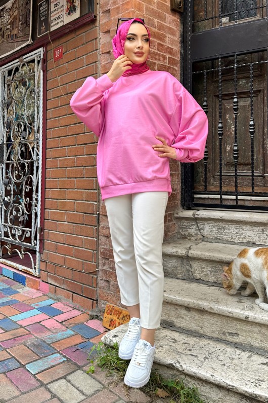 Pars Desen Triko Tunik - Pembe Pars Desen Triko Tunik - Pembe