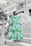 Rüya Desenli Elbise - Zümrüt Yeşili Rüya Desenli Elbise - Zümrüt Yeşili