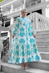 Bohem Desenli Viskon Elbise Turkuaz Bohem Desenli Viskon Elbise Turkuaz
