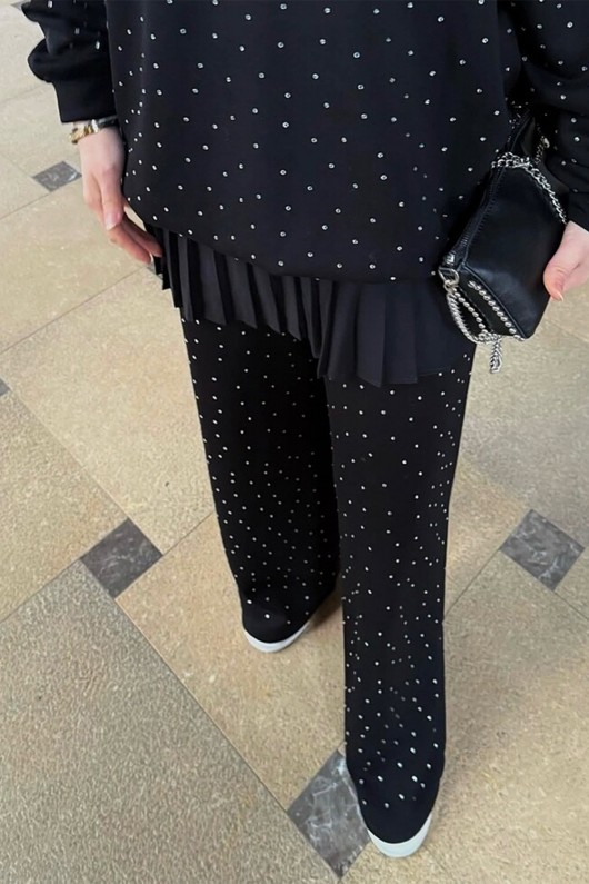 Taşlı Oysho Takım Siyah